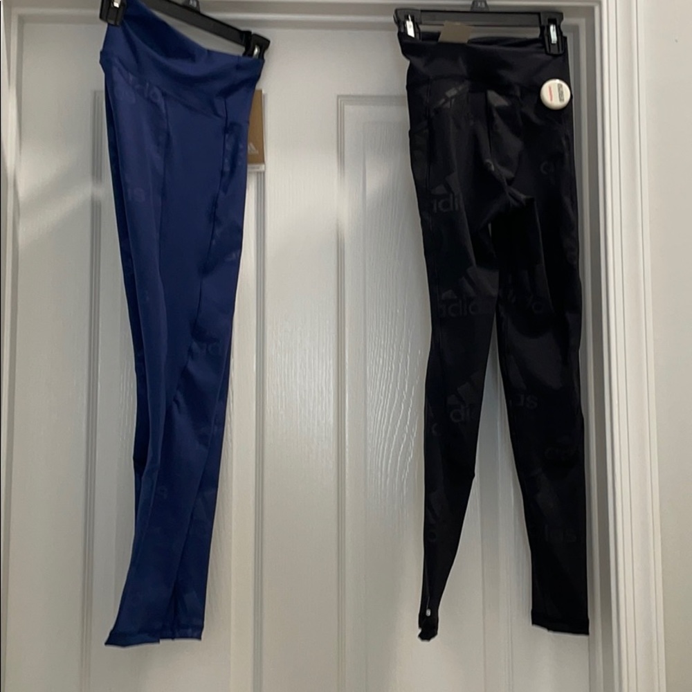 Adidas XS blue and black leggings NWT (2) - Picture 6 of 8